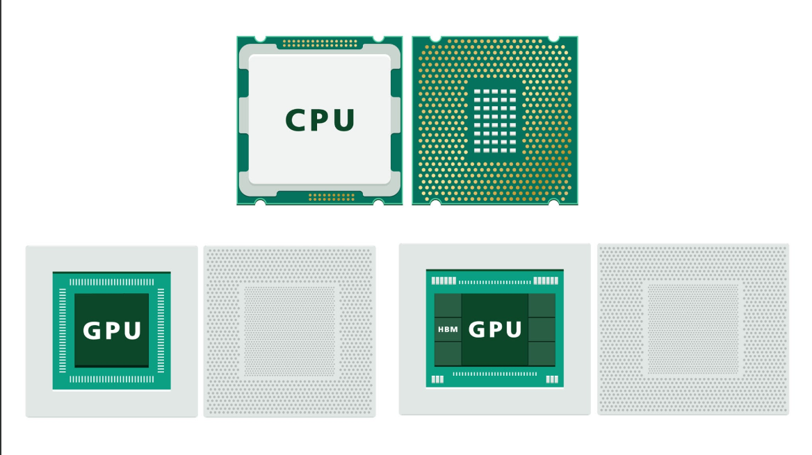 Arquitectura de procesadores CPU vs GPU en servidores de IA
